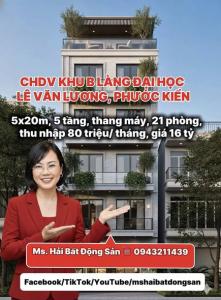 BÁN CĂN HỘ DỊCH VỤ 21 PHÒNG – KHU B LÀNG ĐẠI HỌC  ĐƯỜNG 12M - GIÁ HIẾM 16 TỶ