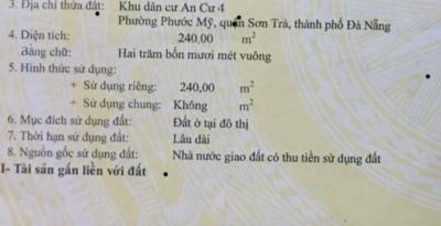 ????????Bán lô đất đường Phước Trường 2, Sơn Trà, Đà nẵng