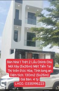 Bán Nhà 1 Trệt 2 Lầu Chính Chủ Mới Xây (5x26m) Mặt Tiền Tại Thị trấn Đức Hòa, Tỉnh long an