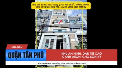 Bán nhà Bờ Bao Tân Thắng q.Tân Phú 5TẦNG, 5.89Tỷ - CẠNH AEON