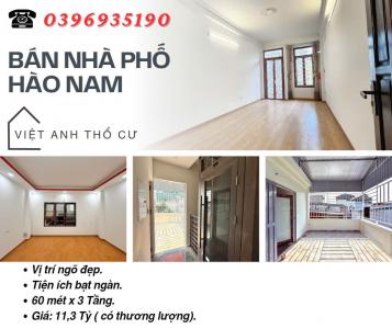 Bán nhà Hào Nam Đống Đa, Vị Trí Đắc Địa, Khung Cột Chắc Chắn, 60mx3T, Giá: 11,3 Tỷ, Lh: 0396935190.