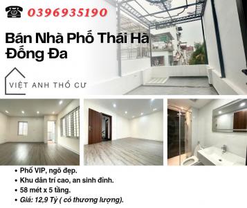 Bán nhà Phố Thái Hà, Ngõ Đẹp, Sổ Vuông, 9 Ngủ, 58mx5T, Giá: 12.9 Tỷ, Lh: 0396935190.