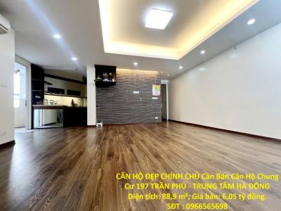 CĂN HỘ ĐẸP CHÍNH CHỦ Cần Bán Căn Hộ Chung Cư 197 TRẦN PHÚ - TRUNG TÂM HÀ ĐÔNG