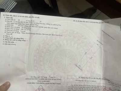 Chính chủ cần ra lô 10m5 vip, đẹp nhì nam hòa xuân: 110m², sổ đỏ, hướng Đông, giá chỉ 6.5 tỷ - hàng