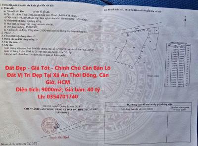 Đất Đẹp - Giá Tốt - Chính Chủ Cần Bán Lô Đất Vị Trí Đẹp Tại Xã An Thới Đông, Cần Giờ, HCM