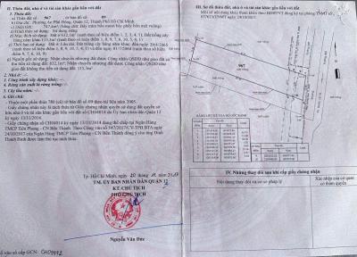 ĐẤT ĐẸP (14x54) AN PHÚ ĐÔNG 26, QUẬN 12 GIÁ ĐẦU TƯ (GẦN SÔNG SG)