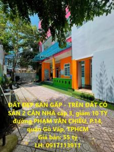 ĐẤT ĐẸP BÁN GẤP - TRÊN ĐẤT CÓ SẴN 2 CĂN NHÀ cấp 3, giảm 10 TỶ phường 14, Gò Vấp