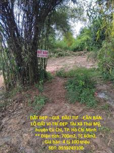 ĐẤT ĐẸP – GIÁ  ĐẦU TƯ  - CẦN BÁN LÔ ĐẤT VỊ TRÍ ĐẸP  TẠI Xã Thái Mỹ, huyện Củ Chi, TP. Hồ Chí Minh