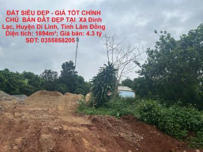 ĐẤT SIÊU ĐẸP - GIÁ TỐT CHÍNH CHỦ  BÁN ĐẤT ĐẸP TẠI  Xã Đinh Lạc, DI LINH – LÂM ĐỒNG