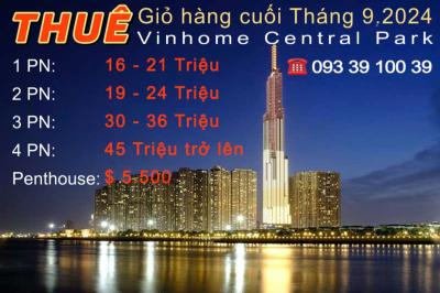 Giá thuê Vinhomes Central Park T10.2024: Căn hộ, Shophouse, Biệt thự Full NT: từ 16 triệu.LH: