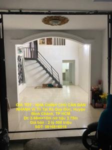 GIÁ TỐT - NHÀ CHÍNH CHỦ CẦN BÁN NHANH Vị Trí Tại Xã Quy Đức, Huyện Bình Chánh, TP HCM