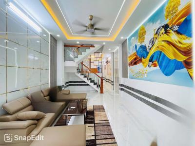 NHÀ 3 TẦNG  ĐẸP 4 X 25M – SHR LÊ THỊ RIÊNG - THỚI AN Q12– HẺM XE HƠI 5M THÔNG GẦN GV
