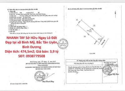 NHANH TAY Sở Hữu Ngay Lô Đất Đẹp tại xã Bình Mỹ, Bắc Tân Uyên, Bình Dương